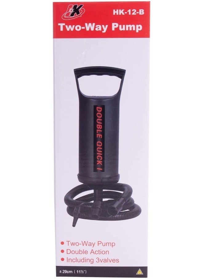 VIO Two Way Double Quick Hand Pump Portable Inflator Deflator for Pumping Balloons Tyres Inflatable Beds Boats Rafts Pool Floats and Outdoor Camping Toys Black  - Image 5