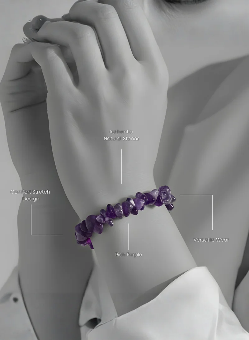 British Fossils سوار شرائح هدية الطبيعة - الأميثيست