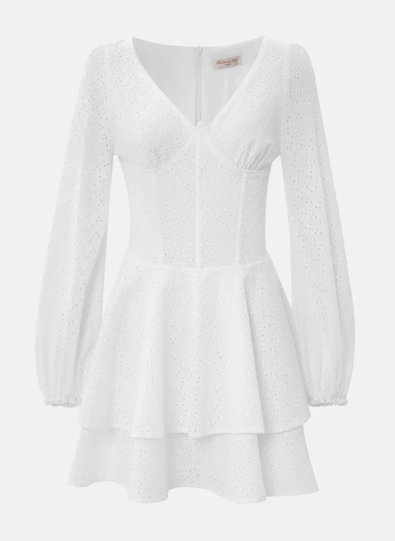 Lichi Fitted mini dress with corset bodice and puffy skirt