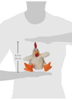 goDog goDog Checkers Fat Rooster Squeaky Plush Dog Toy, Chew Guard Technology - White, Large  - Image 3