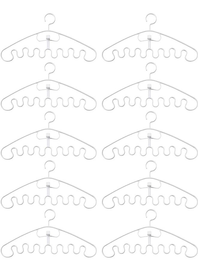 Wave Pattern Stackable Hanger, Sling Underwear Plastic Hanger,Non Slip Hangers Set (White 10 PCS) - Image 2