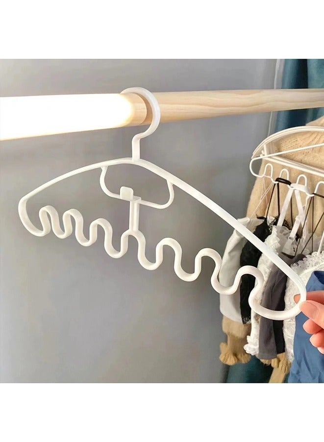 Wave Pattern Stackable Hanger, Sling Underwear Plastic Hanger,Non Slip Hangers Set (White 10 PCS) - Image 3