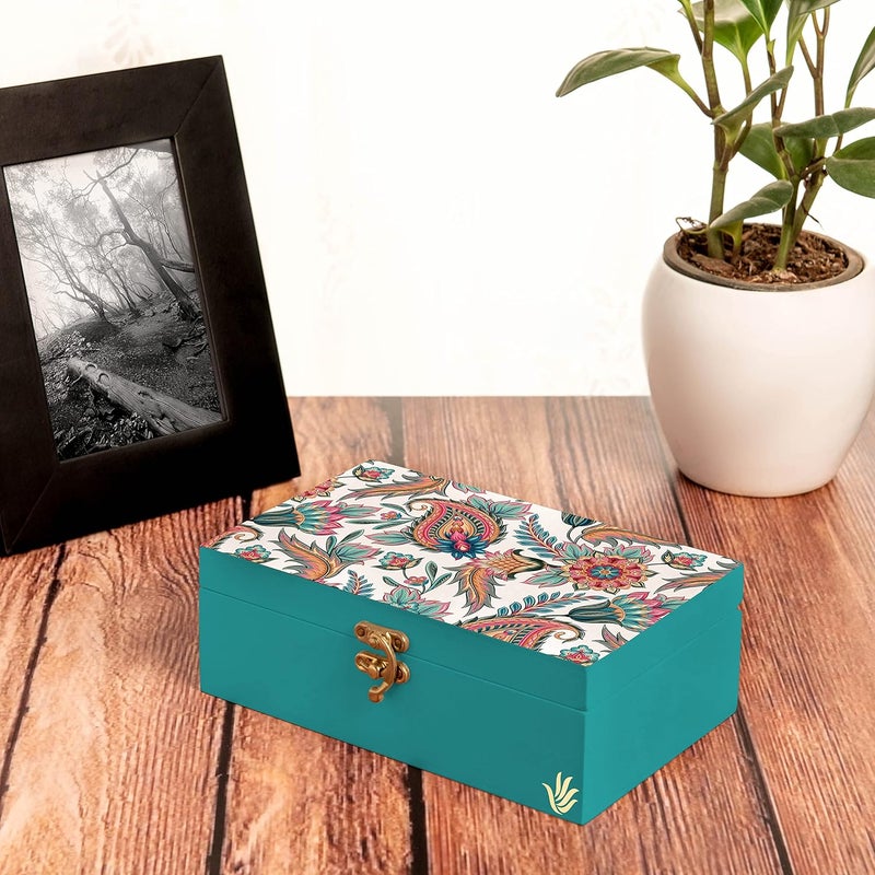 BRAHMA DESIGN Engineered Wood Decorative Gift Box For Presents Oriental Paisley W Size 8 X 5 275 JewelleryTarotVintage Box KnickKnacks Storage Trunk Organiser Packing Inch Multicolor - Image 5