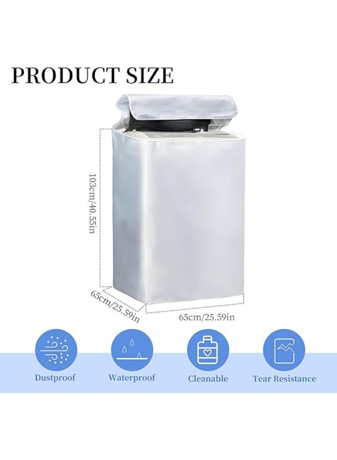 DUNISO Washing Machine Cover W25" x D25" x H40", Dustproof, Waterproof and Sunproof Top Loading Machine Protective Cover, Dryer Cover for Indoor and Outdoor Washing Machine Accessories - Image 2