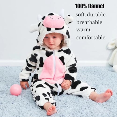OLLULL Baby Cow Costumes Unisex Toddler Outfit Halloween Dress Up Romper 3-4 Years - Image 4