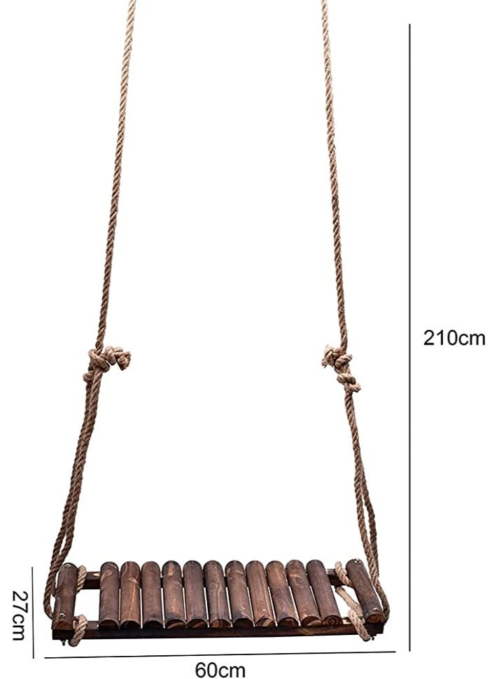 أرجوحة خشبية قابلة للتعديل للاستخدام الداخلي والخارجي - متينة ومريحة وسهلة التركيب - Image 2