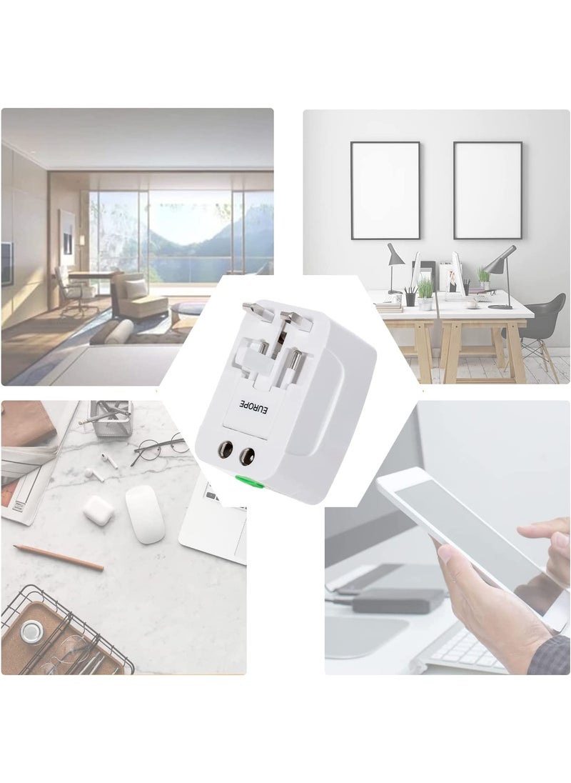 MDB Travel Adapter Universal All in One Worldwide Travel Adapter Power Converters Wall Charger AC Power Plug Adapter with Dual USB Charging Ports for USA EU UK AUS Pack of 1  - Image 4
