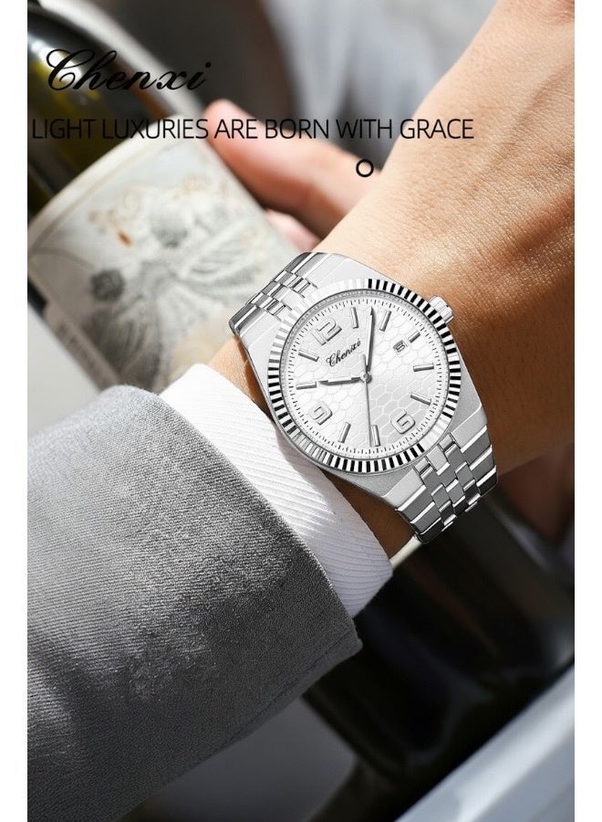 Chenxi Men’s Quartz Wrist Watch with Luxury Modern Design, Water Resistant, Scratch-Resistant Glass, Full Stainless Steel with Elegant Box - Image 4