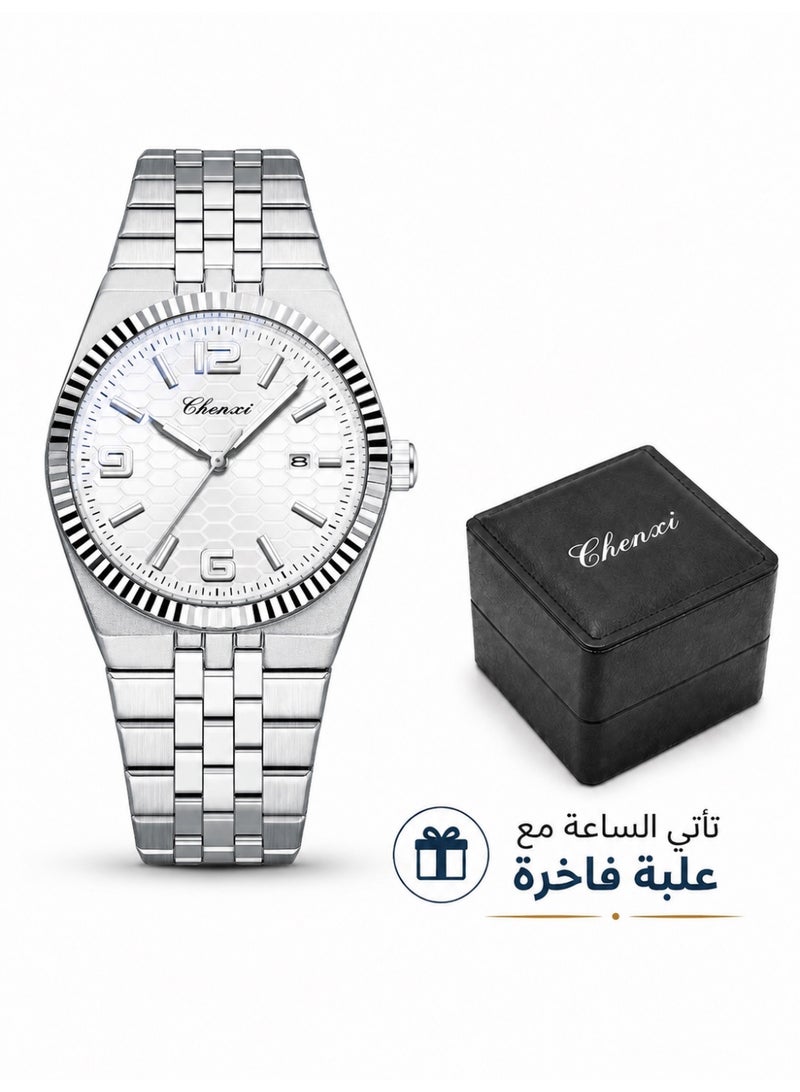 Chenxi Men’s Quartz Wrist Watch with Luxury Modern Design, Water Resistant, Scratch-Resistant Glass, Full Stainless Steel with Elegant Box - Image 1