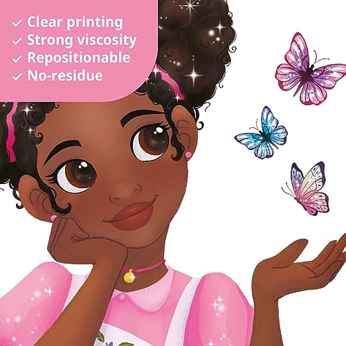 DECOWALL SG2-2315 Black Girl Magic Wall Stickers Decals Girls Bedroom Butterfly Kids Room Art Toddler Decorations Butterflies Baby Nursery Afro Door Wallpaper Pink - Image 4