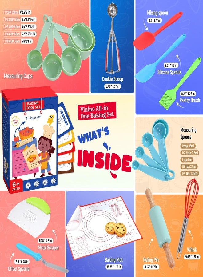 Vinino 11-Piece Kids Baking&Cooking Set - Real Baking Utensils with Cookbooks for Children, Toddler Safe Montessori Kitchen Accessories-Gift for Young Chefs Girls Boys Ages 6+ - Image 3