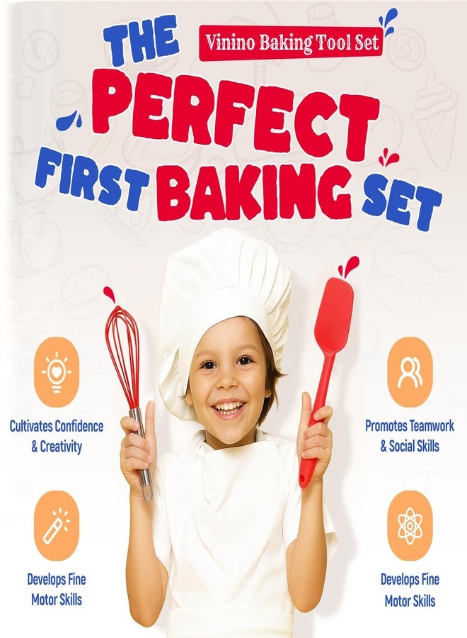 Vinino 11-Piece Kids Baking&Cooking Set - Real Baking Utensils with Cookbooks for Children, Toddler Safe Montessori Kitchen Accessories-Gift for Young Chefs Girls Boys Ages 6+ - Image 4