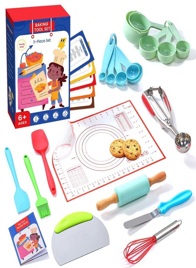 Vinino 11-Piece Kids Baking&Cooking Set - Real Baking Utensils with Cookbooks for Children, Toddler Safe Montessori Kitchen Accessories-Gift for Young Chefs Girls Boys Ages 6+ - Image 1