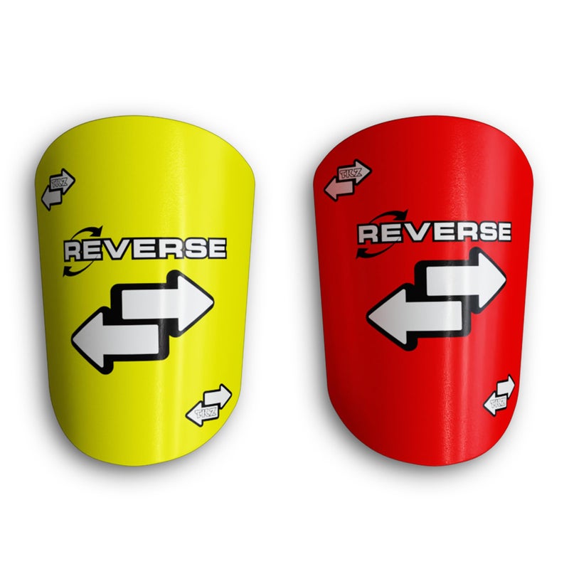 Tekkerz Miniature Shin Guard - Reverse Red and Yellow Guard - Image 1