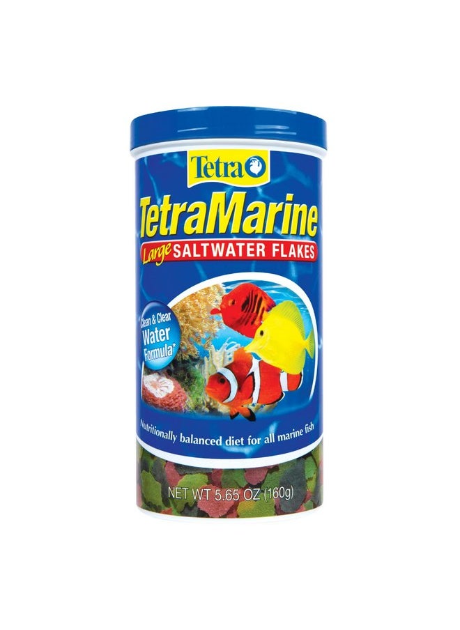 Tetra - TetraMarine Large Saltwater Flakes, Nutritionally Balanced Fish Food for Saltwater Fish, 5.65 oz - Image 1