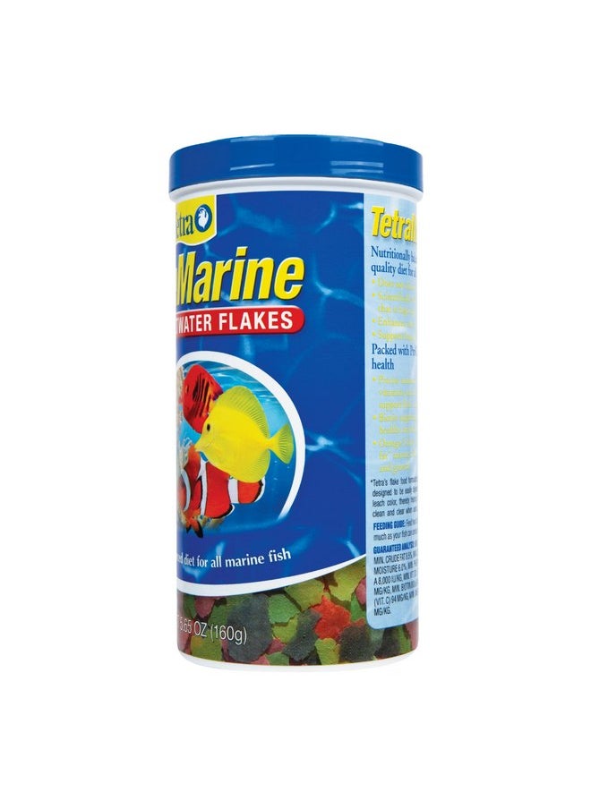 Tetra - TetraMarine Large Saltwater Flakes, Nutritionally Balanced Fish Food for Saltwater Fish, 5.65 oz - Image 1