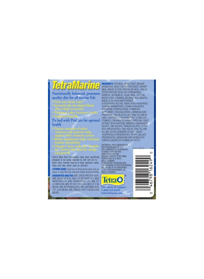 Tetra - TetraMarine Large Saltwater Flakes, Nutritionally Balanced Fish Food for Saltwater Fish, 5.65 oz - Image 1