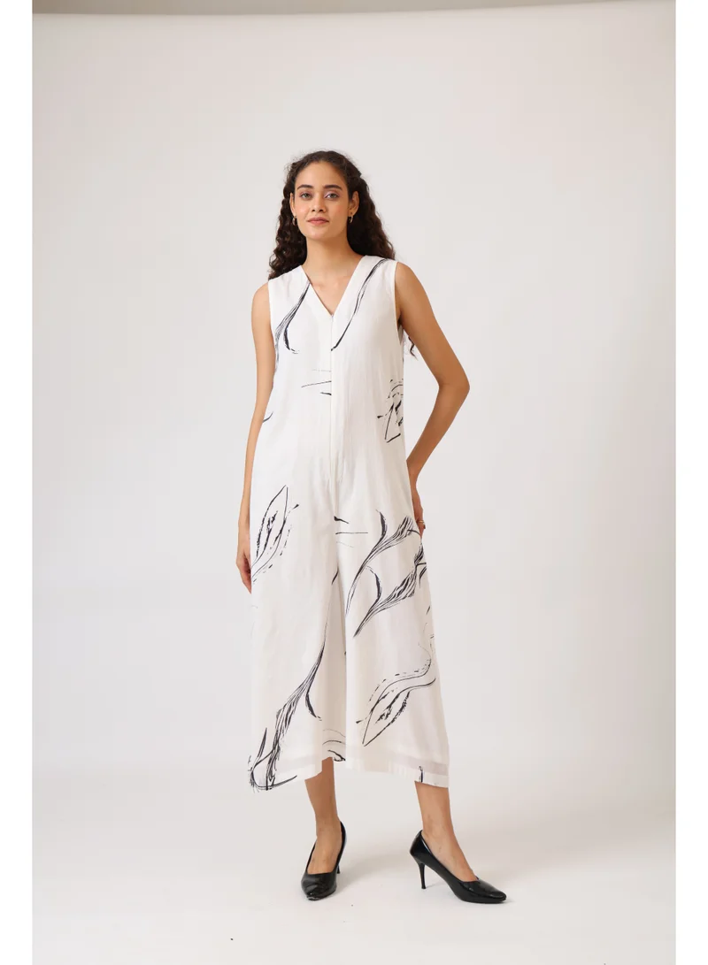 Noor  White Horizon Jumpsuit for Women | Best Price UAE