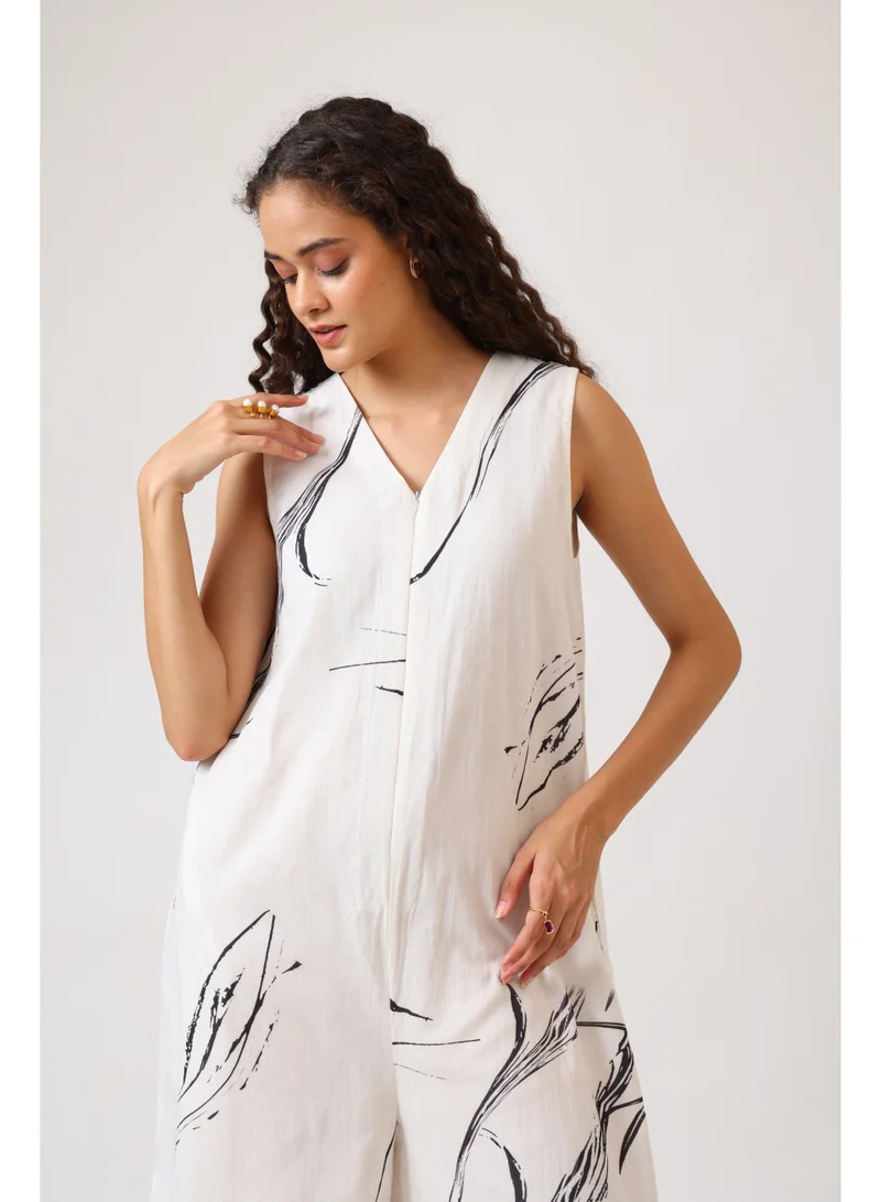 Noor  White Horizon Jumpsuit for Women | Best Price UAE
