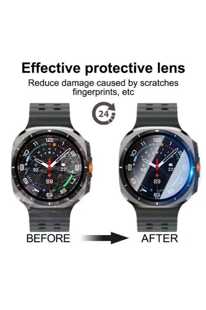 2 Pack 3D Curved Full Coverage Protective Film for Samsung Galaxy Watch 8 46mm - Image 3