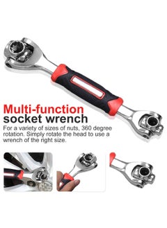 CIPLOX CIPLOX 48 in 1 MultiFunctional Socket Tool Wrench Key Master Hand with Spline Bolts 360 12 Point Revolving Spanner Individual Angle Alignment for Damaged Bolts Size Standard  - Image 5