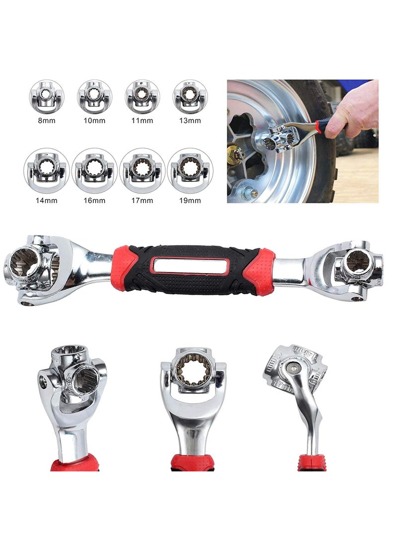 CIPLOX - CIPLOX 48 in 1 MultiFunctional Socket Tool Wrench Key Master Hand with Spline Bolts 360 12 Point Revolving Spanner Individual Angle Alignment for Damaged Bolts Size Standard - Image 1