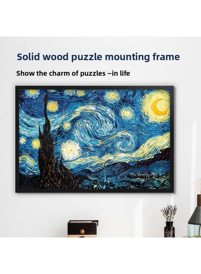 Solid Wood Photo Frame Mounted Creative Picture Frame Wall Hanging 500 Pieces 1000 Pieces Puzzle Special Picture Frame Wooden Exquisite Picture Frame-Color:Test Tube Jigsaw-Black  - Image 2