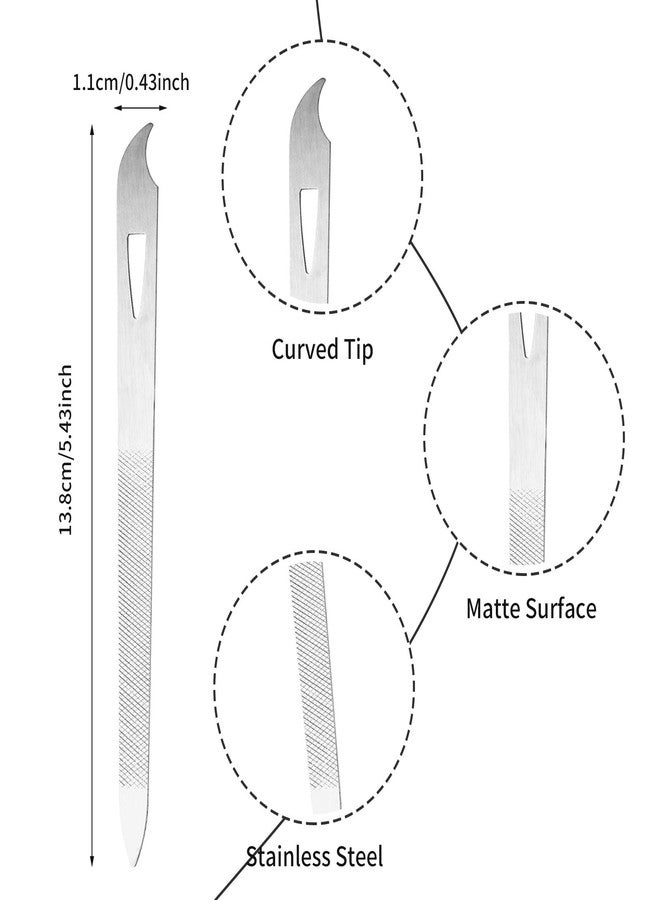 simarro 6 Pcs Metal Nail Files, Stainless Steel Fingernail Toenail Files, Double Sided Manicure Files for Polish Nail, Nail Cleaner Tool - Image 4