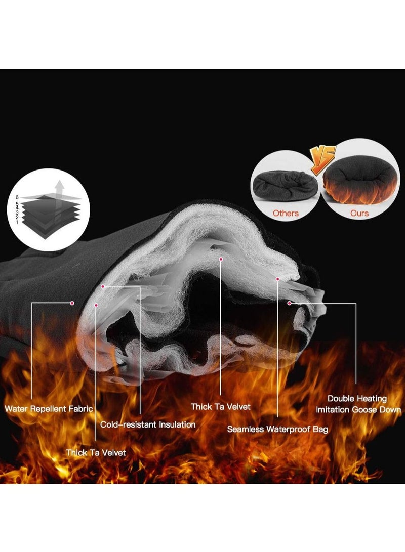 SYOSI Cycling Gloves Bicycling Anti Slip Shock Absorbing Men Women Winter Three Fingers Touch-Screen Fleece 100% Waterproof -30℉ Warm Windproof XL  - Image 3