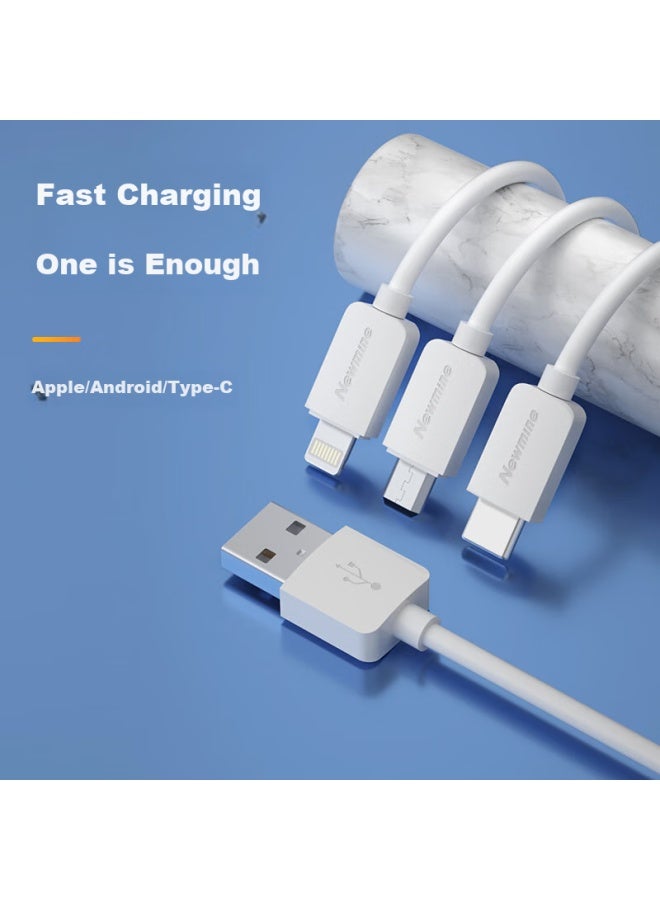 Newmine Apple/type-c/android Usb-c Three-in Charging Cable, Compatible With Iphone 12/12 Pro Max/11, Xiaomi, Huawei P40 - Image 1