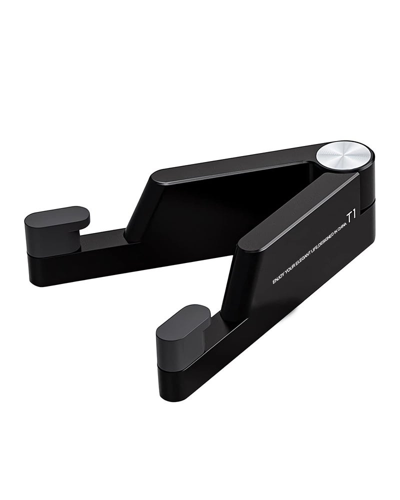 MONEER Cell Phone Stand, Phone Stand for Desk, Foldable & Portable iPhone Stand, Cell Phone Holder Desk Compatible with All Mobile Phone, iPhone, iPad mini, Tablet 4-10.5" (Black) - Image 1