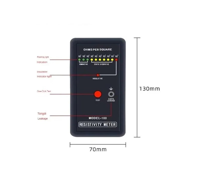 Capacitance Meters, Electrostatic Resistance Meter Model-100 Anti-Static Surface Resistance Test Instrum Ent Impedance Meter DS Resistance Detection(Model-100 Box) - Image 2