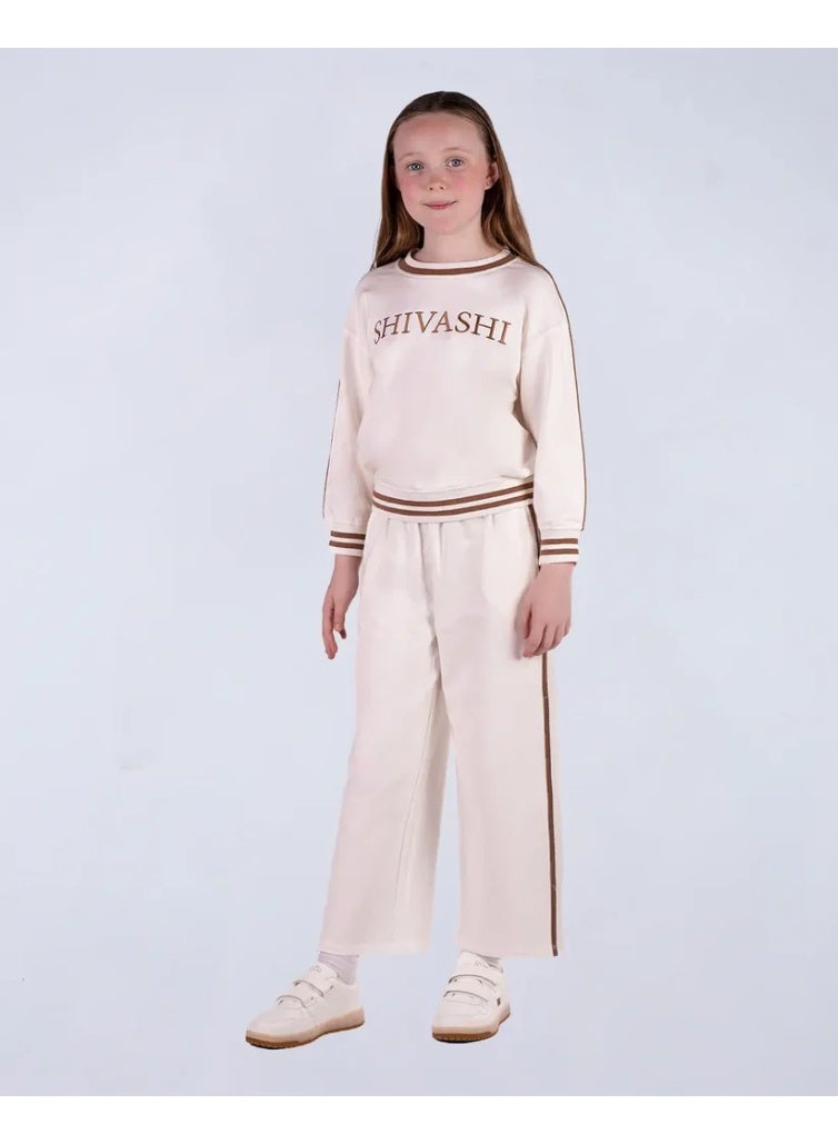 Shivashi Kids Cozy Set (Sweat + Track Pants) - Ivory Cream - Image 1