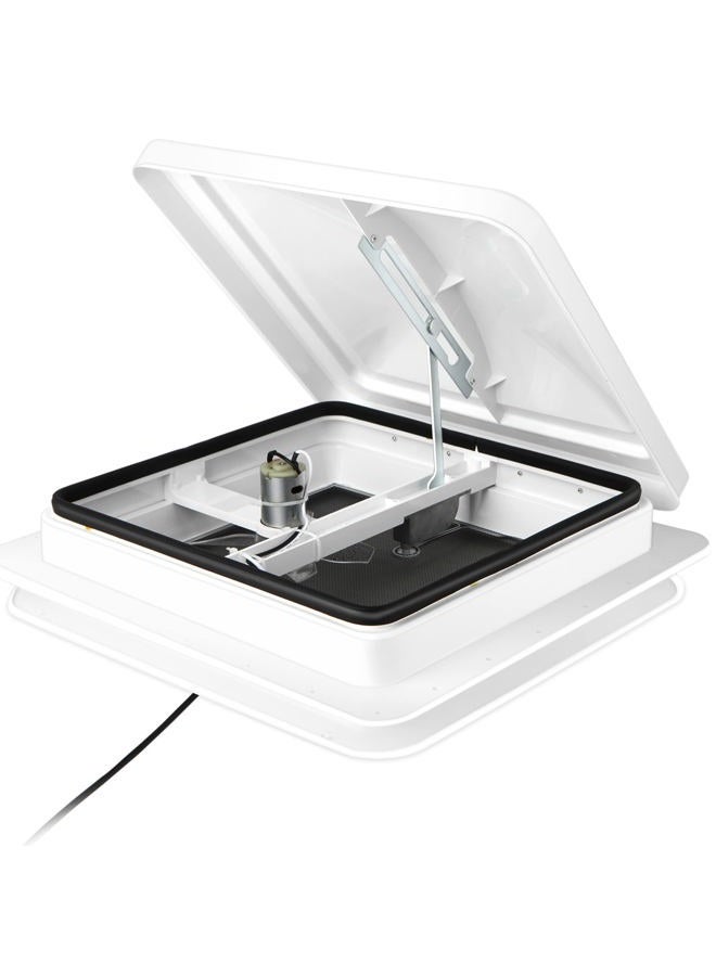 Plasticplace RV Roof Vent With 12V Fan Reversible 14" x 14" - Image 3