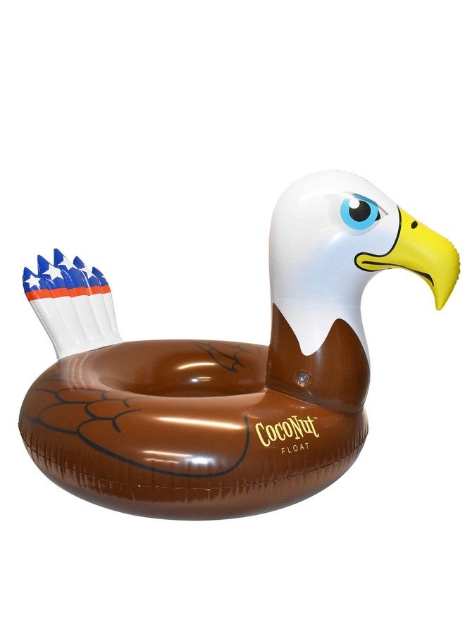 Coconut Float Coconut Outdoor Patriotic Bald Eagle Pool Float - Inflatable Pool Ring - Durable Long Lasting Lounge Tube And Water Toy - Fun Decoration For Parties, Events - Ages 8+ Years - Image 1