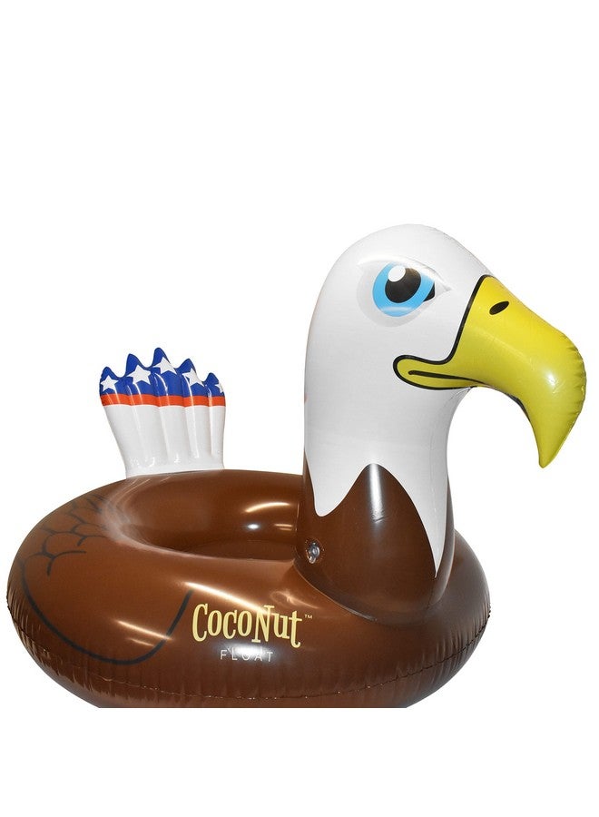 Coconut Float Coconut Outdoor Patriotic Bald Eagle Pool Float - Inflatable Pool Ring - Durable Long Lasting Lounge Tube And Water Toy - Fun Decoration For Parties, Events - Ages 8+ Years - Image 2