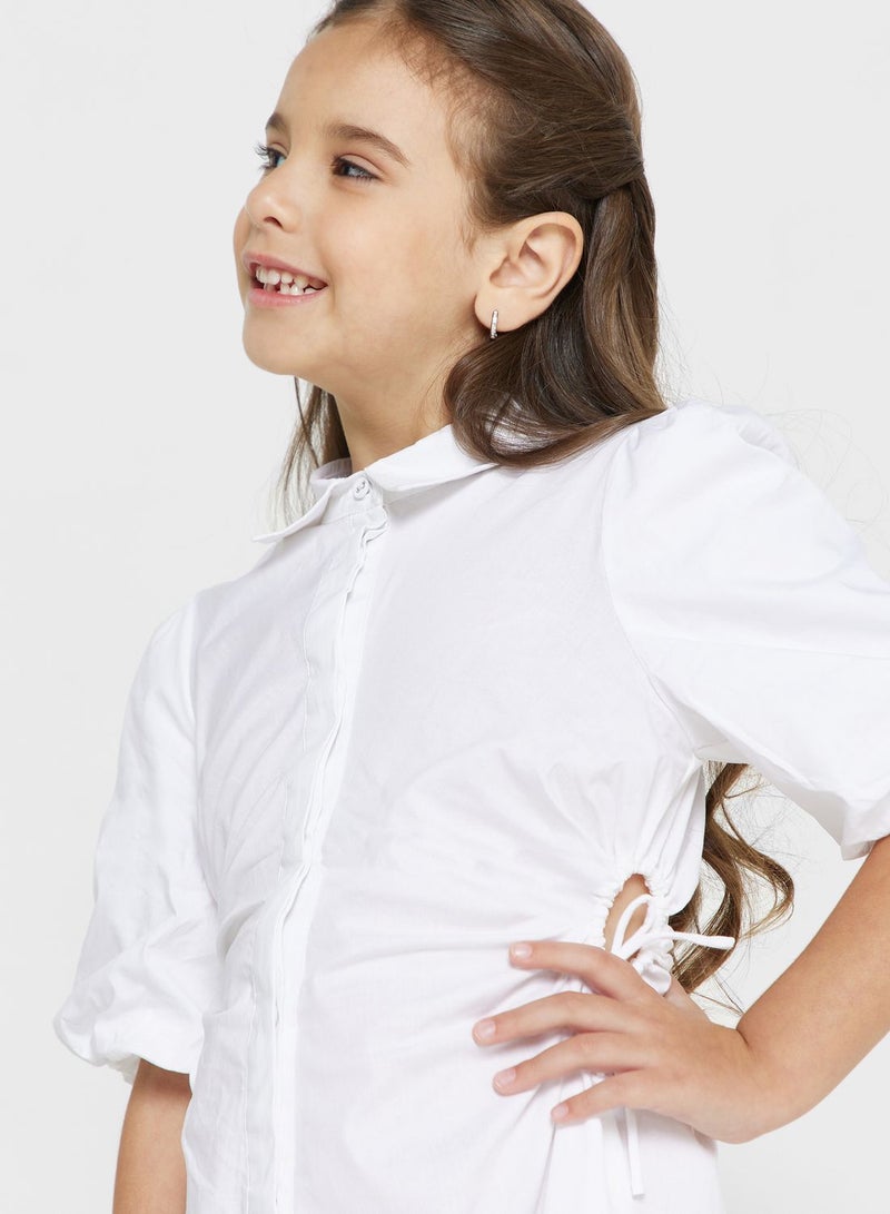 Bardot Junior Kids Cut Out Midi Shirt Dress - Image 3