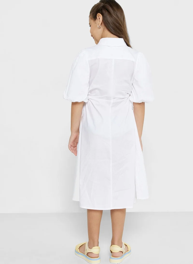 Bardot Junior Kids Cut Out Midi Shirt Dress