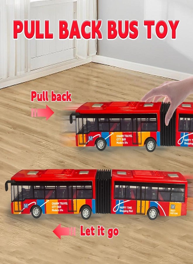 OTONOPI City Bus Toy for Kids, 1:64 Scale Die Cast Metal Pull Back Vehicles, Model Cars Toys Educational Gift 3 Pack, Friction Powered Cars Play Toys for Kids Boys Girls Ages 3 up - Image 3
