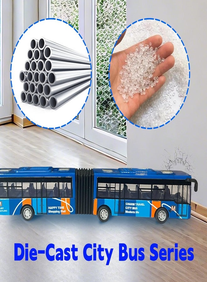 OTONOPI City Bus Toy for Kids, 1:64 Scale Die Cast Metal Pull Back Vehicles, Model Cars Toys Educational Gift 3 Pack, Friction Powered Cars Play Toys for Kids Boys Girls Ages 3 up - Image 5