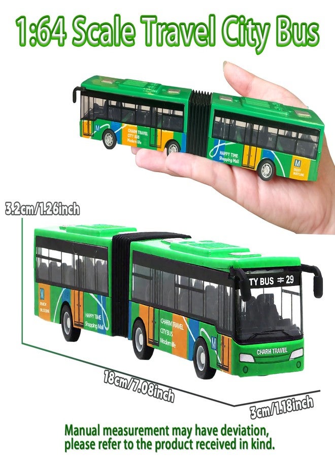 OTONOPI City Bus Toy for Kids, 1:64 Scale Die Cast Metal Pull Back Vehicles, Model Cars Toys Educational Gift 3 Pack, Friction Powered Cars Play Toys for Kids Boys Girls Ages 3 up - Image 2