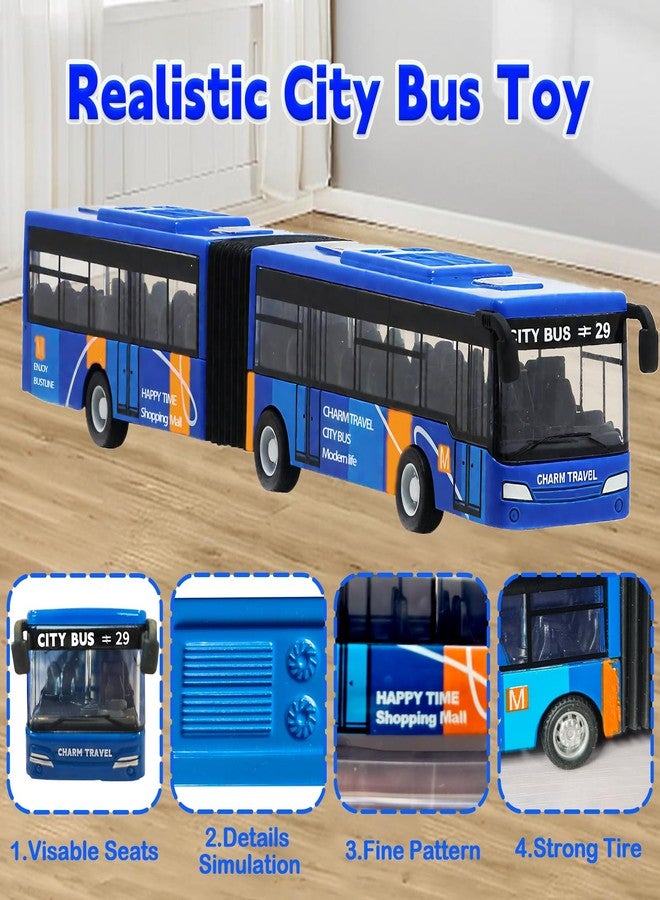 OTONOPI City Bus Toy for Kids, 1:64 Scale Die Cast Metal Pull Back Vehicles, Model Cars Toys Educational Gift 3 Pack, Friction Powered Cars Play Toys for Kids Boys Girls Ages 3 up - Image 4