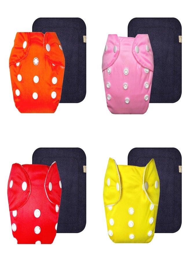 Dumbledo Lite Cloth Diaper with Gray Insert (Pack of 4) | Hypoallergenic | Breathable | Quick Dry | All-Day Wear | 3 Months - 2 Years | Unisex Baby - Image 1