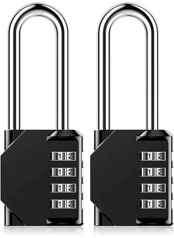 PROMASS Combination Padlock Heavy Duty Lock - Weatherproof Padlock, Resettable Lock, 2.5inch Long Shackle 4-Digit Zinc Alloy Combination Lock for Shed Fence Gate, School, Gym, Toolbox - 2 Pack - Image 1