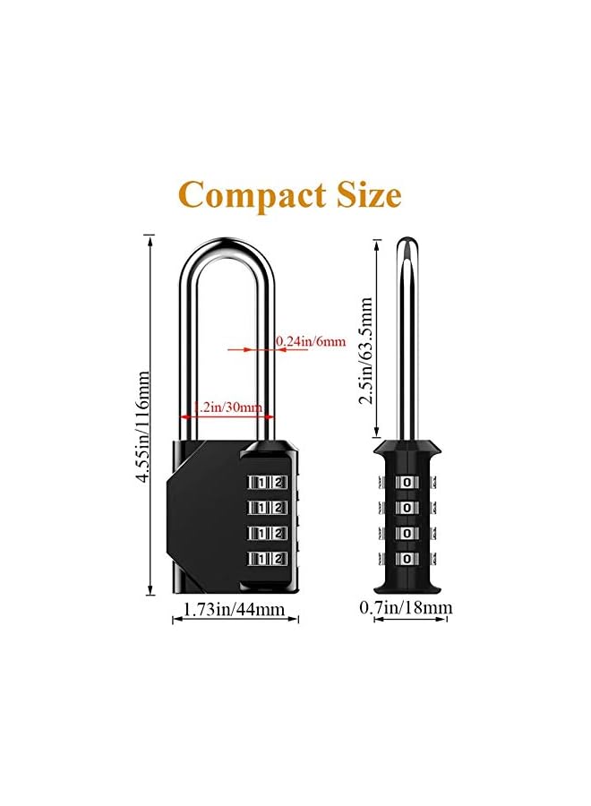 PROMASS Combination Padlock Heavy Duty Lock - Weatherproof Padlock, Resettable Lock, 2.5inch Long Shackle 4-Digit Zinc Alloy Combination Lock for Shed Fence Gate, School, Gym, Toolbox - 2 Pack - Image 3