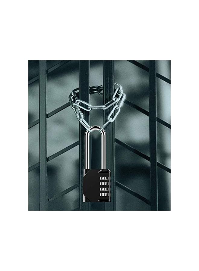 PROMASS Combination Padlock Heavy Duty Lock - Weatherproof Padlock, Resettable Lock, 2.5inch Long Shackle 4-Digit Zinc Alloy Combination Lock for Shed Fence Gate, School, Gym, Toolbox - 2 Pack - Image 5