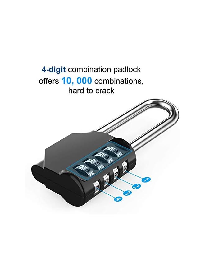 PROMASS Combination Padlock Heavy Duty Lock - Weatherproof Padlock, Resettable Lock, 2.5inch Long Shackle 4-Digit Zinc Alloy Combination Lock for Shed Fence Gate, School, Gym, Toolbox - 2 Pack - Image 2