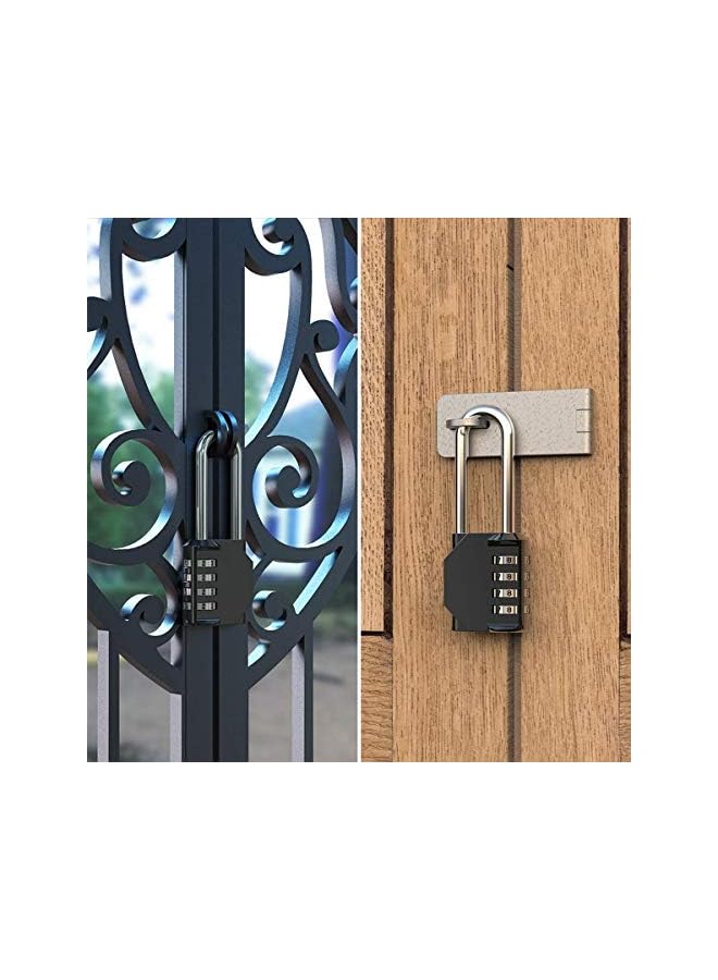 PROMASS Combination Padlock Heavy Duty Lock - Weatherproof Padlock, Resettable Lock, 2.5inch Long Shackle 4-Digit Zinc Alloy Combination Lock for Shed Fence Gate, School, Gym, Toolbox - 2 Pack - Image 4