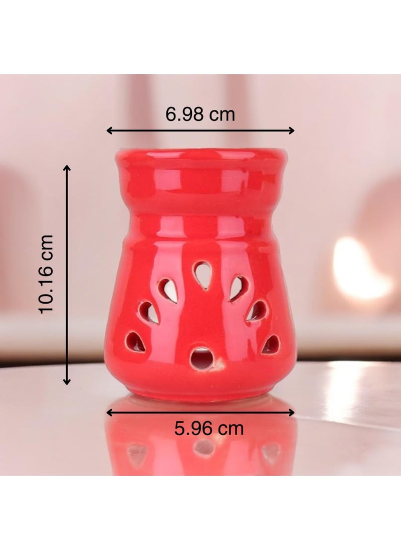 ASIAN AURA Asian Aura Ceramic Aroma Oil Burner Tea Light Candle Diffuser Oil Warmer for Home Fragrance with 1 Tea Light Candle and 2 Aroma Oils English Lavender Rosy Romance Fragrance 10ml Each  - Image 2
