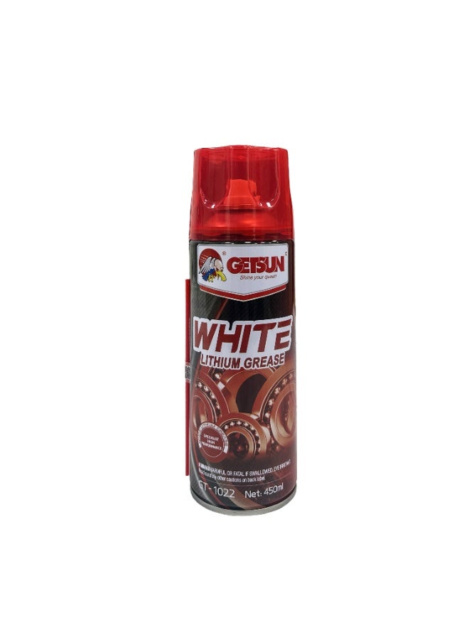 GETSUN White Lithium Grease Spray 450ml – High Viscosity Lubricant for Metal Parts, Bearings, Latches and Sliding Mechanisms - Image 1